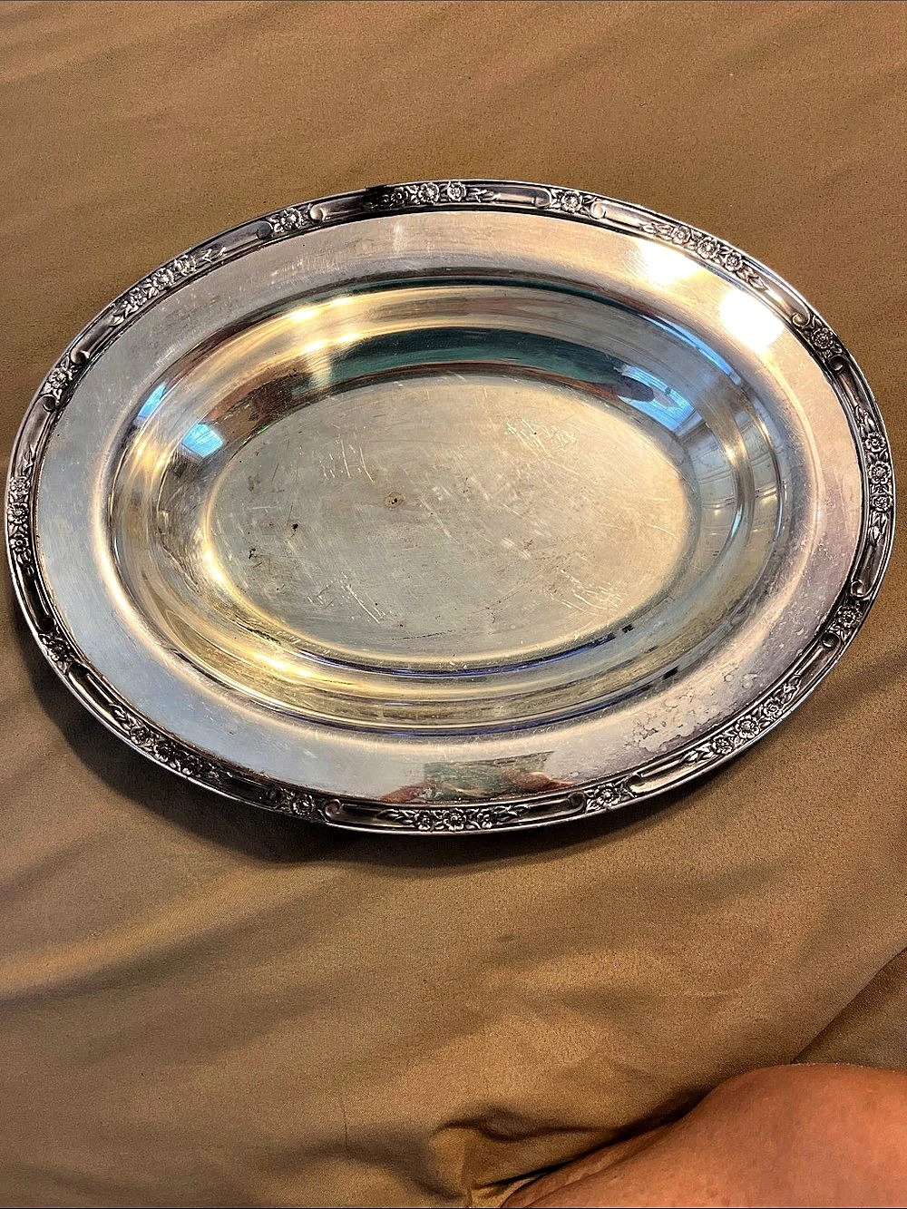Silver Decorative Serving Platter